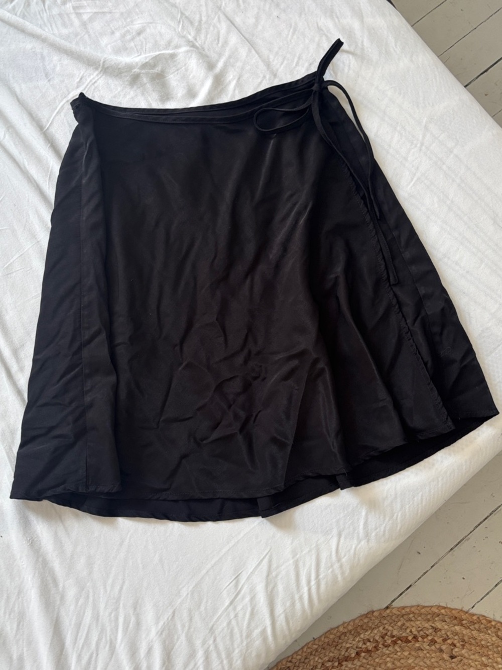 Satin wrap skirt